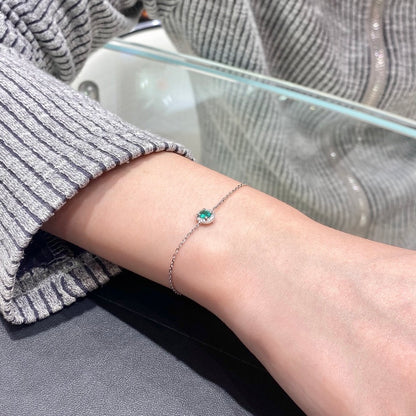 ANSTER Wholesales Price 0.3ct Lab Grown Emerald Bracelet chains with GRC