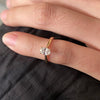 ANSTER Jewelry Anel de diamante ético feito à mão em ouro 18K com lapidação pera cultivado em laboratório 