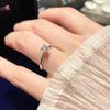 ANSTER Jewelry Anel de diamante ético feito à mão em ouro 18K com lapidação pera cultivado em laboratório 