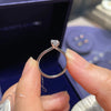 ANSTER Jewelry Anel de diamante ético feito à mão em ouro 18K com lapidação pera cultivado em laboratório 