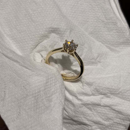 ANSTER Wholesales Price 18K Gold Ring Six Claw Round cut Lab Grown Diamond Ring with IGI