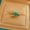 ANSTER Wholesales Price 1ct Heart cut Lab Grown Emerald Ring with GRC 18K Gold Ring