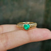 ANSTER Wholesales Price 1ct Heart cut Lab Grown Emerald Ring with GRC 18K Gold Ring
