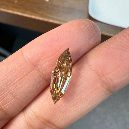 ANSTER Jewelry 18K Gold 3ct Fancy Brown Lab Grown Diamond Ring with IGI