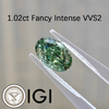 ANSTER Wholesales Price 18K Gold Oval cut Fancy Green Lab Grown Diamond Soft Chain Ring with IGI