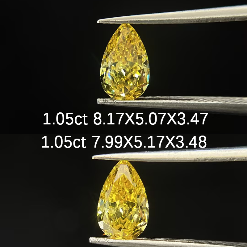 ANSTER Wholesales Price Pear cut Yellow Lab Grown Loose Diamonds with IGI for White Gold Earrings