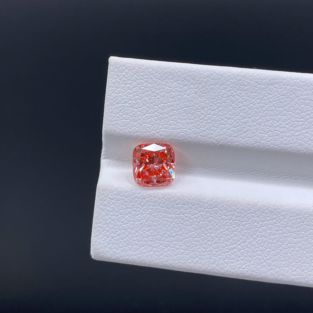 ANSTER Jewelry Factory 18K Real Gold Ring Cushion cut Fancy Pink Lab Grown Diamond Ring with IGI