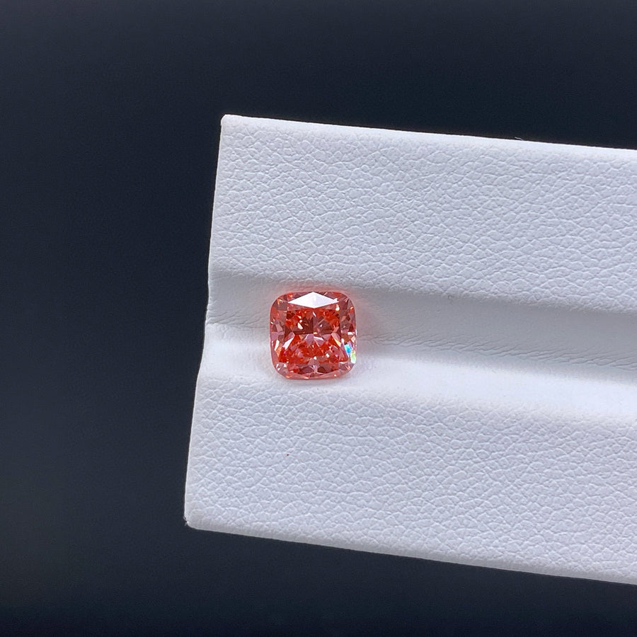 ANSTER Jewelry Factory 18K Real Gold Ring Cushion cut Fancy Pink Lab Grown Diamond Ring with IGI