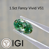 ANSTER Wholesales Price 18K Gold Oval cut Fancy Green Lab Grown Diamond Soft Chain Ring with IGI