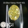 ANSTER Wholesales 10ct big carat Fancy Yellow Lab Grown Loose Diamond with IGI for Jewelry making