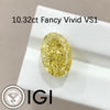 ANSTER Wholesales 10ct big carat Fancy Yellow Lab Grown Loose Diamond with IGI for Jewelry making