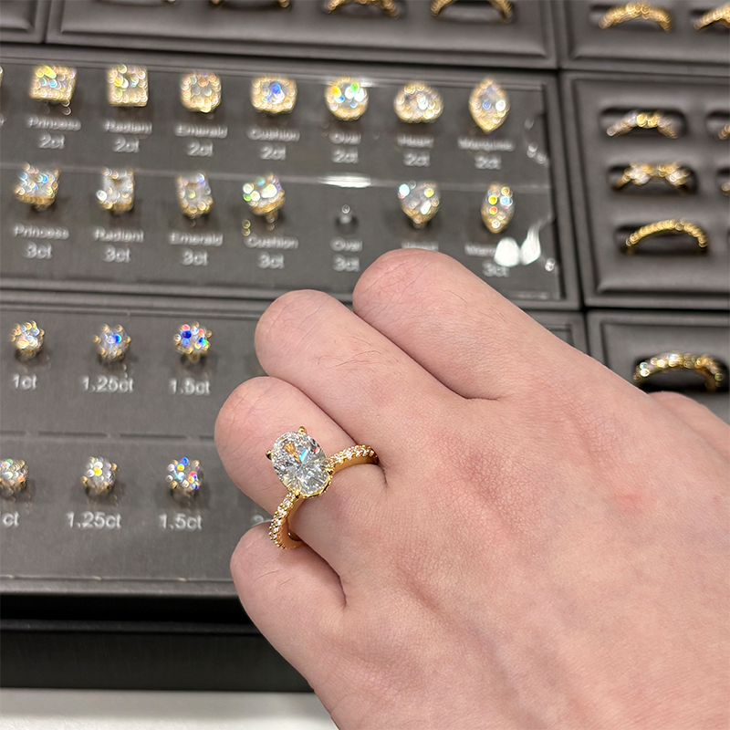 ANSTER JEWELRY Custom Setting and Shanks Diamond Builder Magnetic Design Magnet Engagement Wedding Rings Set Kit Display Sample Selling Tool