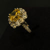 ANSTER Jewelry IGI Platinum PT950 10ct Cushion Cut Yellow Lab Grown Diamond Ring