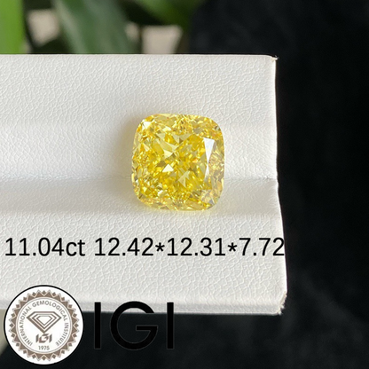 ANSTER Wholesales Price 11ct Cushion cut Yellow Lab Grown Diamonds with IGI for Jewelry making