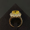 ANSTER Jewelry IGI Platinum PT950 10ct Cushion Cut Yellow Lab Grown Diamond Ring