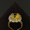 ANSTER Jewelry IGI Platinum PT950 10ct Cushion Cut Yellow Lab Grown Diamond Ring