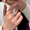 ANSTER Platinum Jewelry PT950 Ring 5ct VVS2 Lab Grown Diamond Ring with IGI