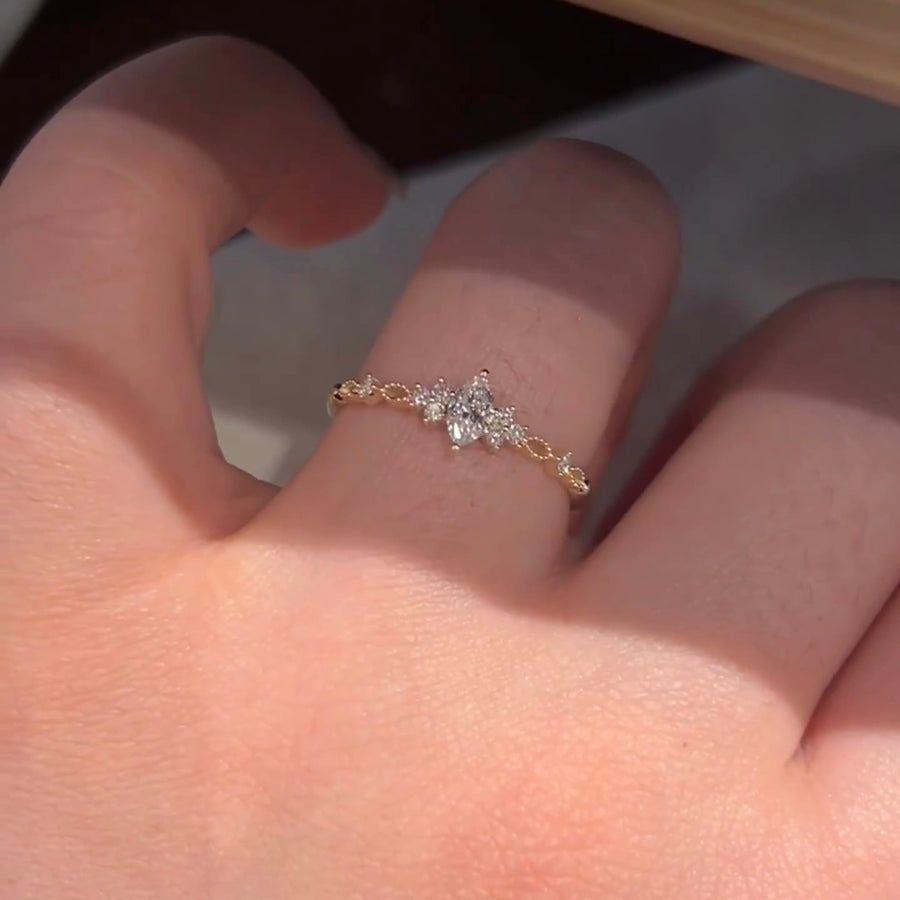 ANSTER Customized 14K Gold Ring Melee Lab Diamond Fashion Ring