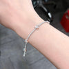 ANSTER Jewelry 18K Rose Gold Heart cut Lab Grown Diamond Tennis Chain Bracelet with IGI