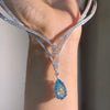 ANSTER 18K Gold Jewelry 10ct Pear Cut Fancy Blue Lab Grown Diamond Necklace with IGI