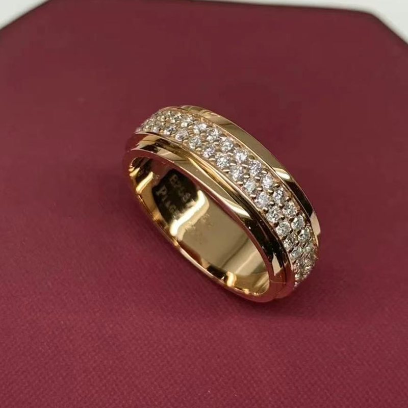 ANSTER Customized Fine Jewelry Rotating Design Meleee Lab Grown Diamond Ring