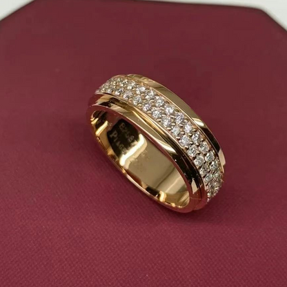 ANSTER Customized Fine Jewelry Rotating Design Meleee Lab Grown Diamond Ring