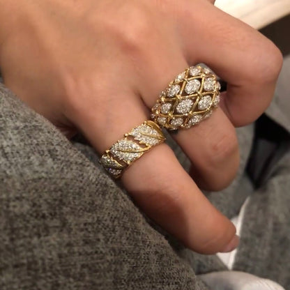 ANSTER Custom Lab Grown Diamond Ring 10/14/18/24K Dubai Gold Jewelry