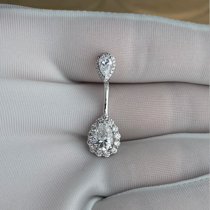 ANSTER Customized 14K Gold Piercing Jewelry Melee Lab Diamond Belly Button Ring