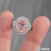 ANSTER Platinum Jewelry PT950 Ring 1.5ct Fancy Pink Lab Grown Diamond Engagement Ring with IGI