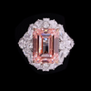 ANSTER Custom 11ct VS1 Emerald cut Lab Grown Pink Diamond Platinum Ring