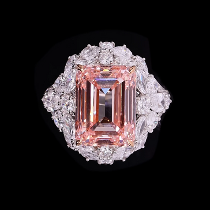 ANSTER Jewelry Anel de diamante ético feito à mão em ouro 18K com lapidação pera cultivado em laboratório 