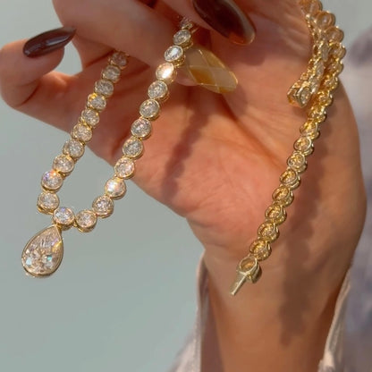 ANSTER Jewelry Anel de diamante ético feito à mão em ouro 18K com lapidação pera cultivado em laboratório 