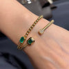 ANSTER 18K Gold Jewelry 4ct Lab Grown Emerald Bangle with GIA