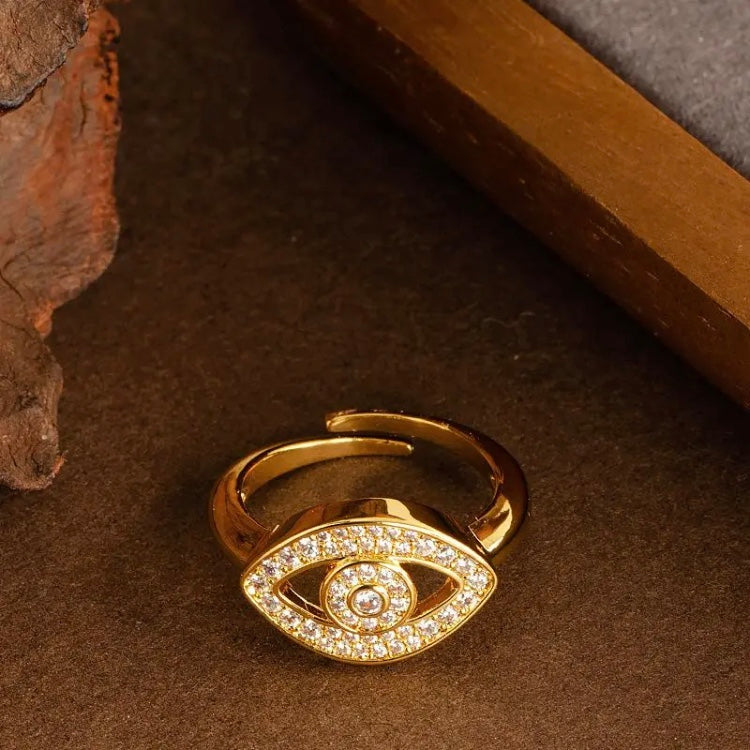 ANSTER Custom Eye Shaped Diamond Ring 18K 14K 10K Gold Dubai Jewelry