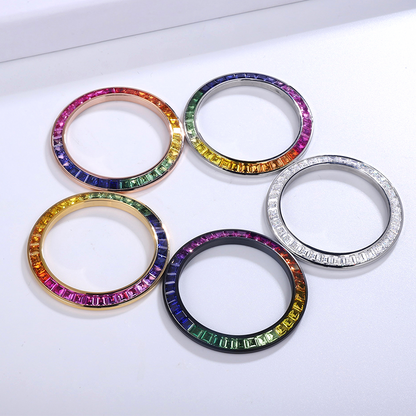 ANSTER Customize Fine Jewelry Rainbow Lab Grown Loose Gemstone Watch Bezel Inserts