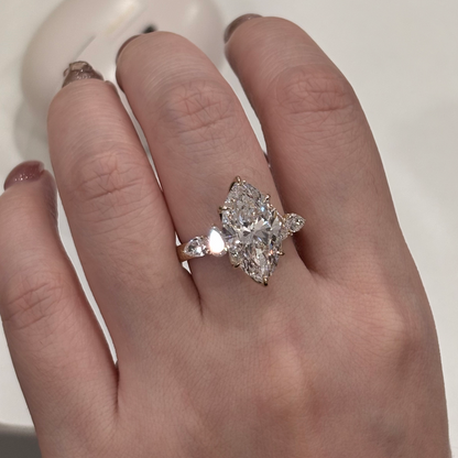 ANSTER Customized Fine Jewelry 4ct Marquise Cut Lab Grown Loose Diamond Ring