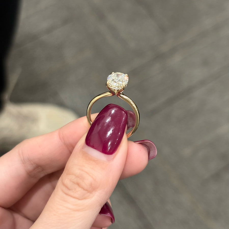 ANSTER Customized Jewelry 18K Gold Oval Cut 2ct Lab Grown Diamond Ring with IGI