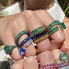 ANSTER Jewelry Octagon Emerald Cut Lab Grown Emerald Ring 9K 10K 14K 18K Gold Eternity Ring