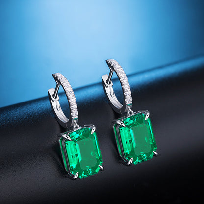 ANSTER Jewelry Customize Lab Grown Gemstone 18K Gold Lab Emerald Earrings