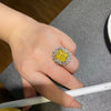 ANSTER Jewelry IGI Platinum PT950 10ct Asscher Cut Yellow Lab Grown Diamond Ring