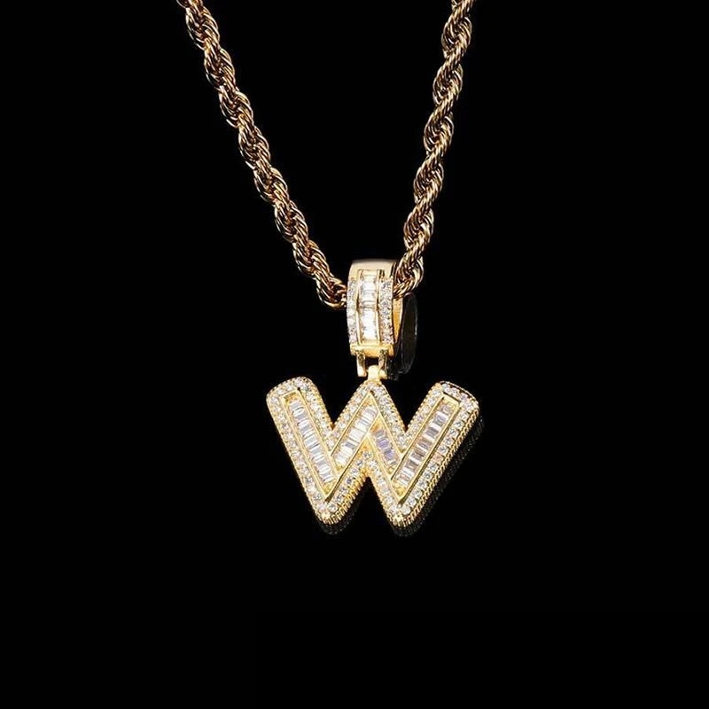 ANSTER Jewelry Custom 18K Gold Letter Shape Lab Grown Diamond Necklace Chains