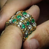 ANSTER Jewelry Customize 3ct Lab Grown Emerald Ring 18K Gold Men Ring