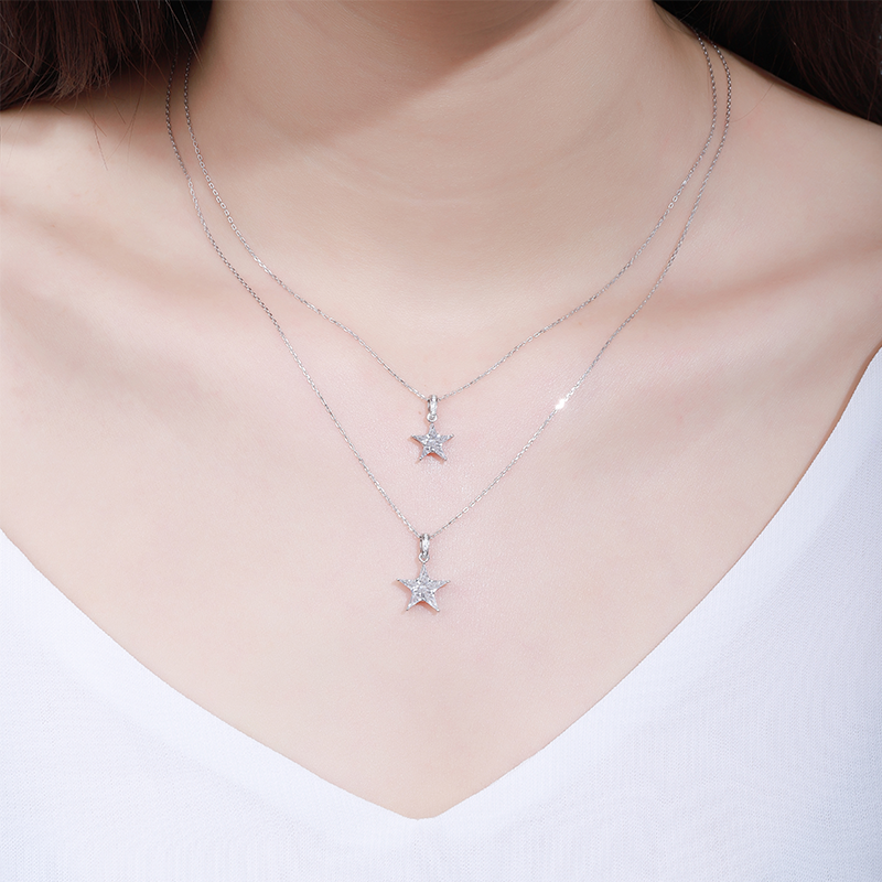 ANSTER Jewelry Custom PT950 Platinum Natural Star Series Gemstone Necklace