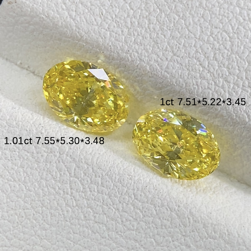 ANSTER Wholesales Price 1ct Oval cut Lab Grown Yellow Loose Diamond with IGI for Jewelry making