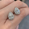 ANSTER Wholesales Price White Gold 1ct Pear cut Lab Grown Diamonds Stud Earrings with IGI