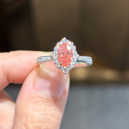ANSTER Wholesales Price 18K White Gold Ring Fancy vivid Pink Lab Grown Diamond Ring with IGI