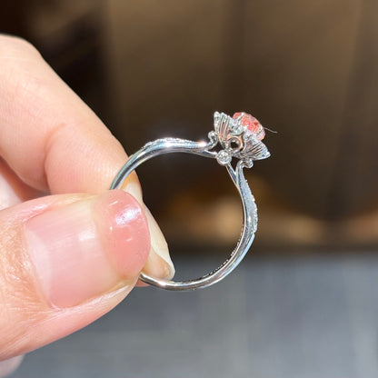 ANSTER Wholesales Price 18K White Gold Ring Fancy vivid Pink Lab Grown Diamond Ring with IGI