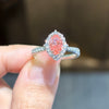 ANSTER Wholesales Price 18K White Gold Ring Fancy vivid Pink Lab Grown Diamond Ring with IGI