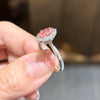 ANSTER Wholesales Price 18K White Gold Ring Fancy vivid Pink Lab Grown Diamond Ring with IGI