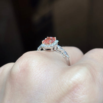 ANSTER Jewelry Factory 18K Real Gold Ring Cushion cut Fancy Pink Lab Grown Diamond Ring with IGI